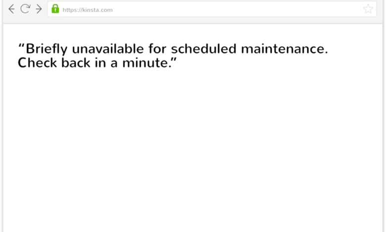 رفع مشکل ارور Briefly unavailable for scheduled maintenance. Check back in a minute. 1 briefly-unavailable-for-scheduled-maintenance-check-back-in-a-minute