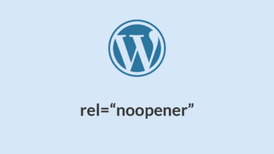 remove noopener rel from wordpress cover