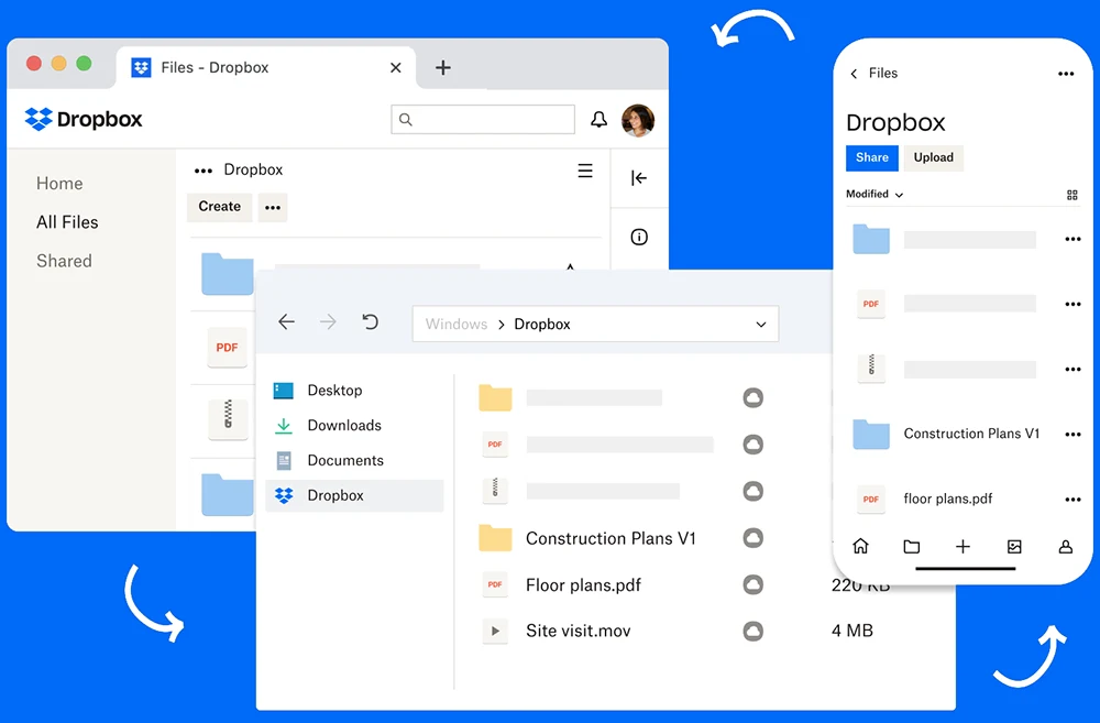 بهترین سرویسهای ذخیره سازی ابری رایگان و پولی 4 فضای ابری DropBox